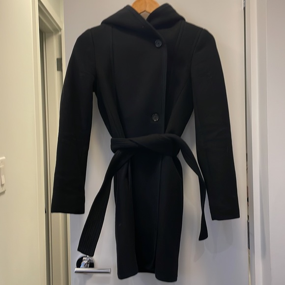 Wilfred belted winter coat with hood - Picture 3 of 7